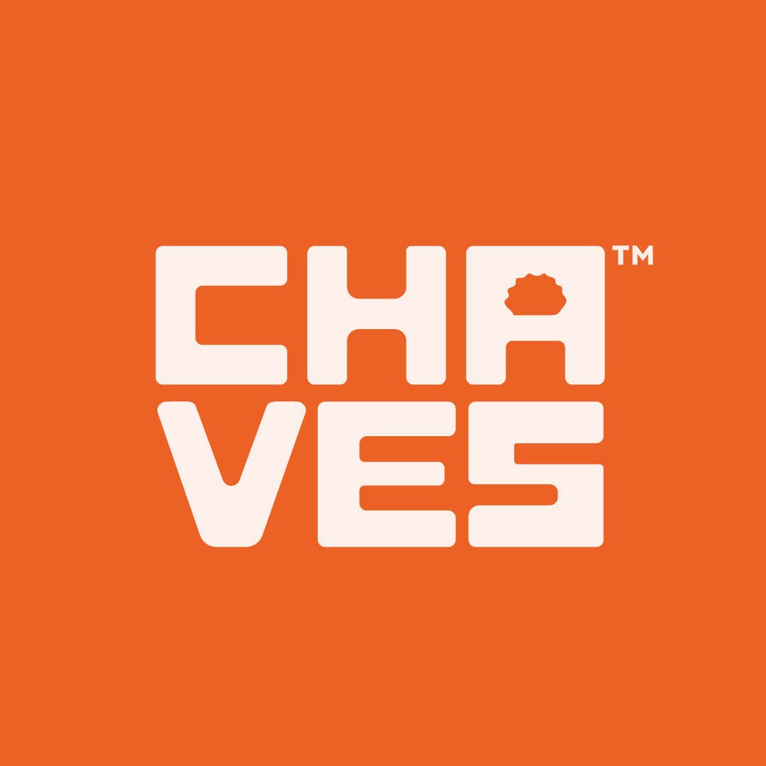 Aplicação tipográfica da marca Chaves Salgados