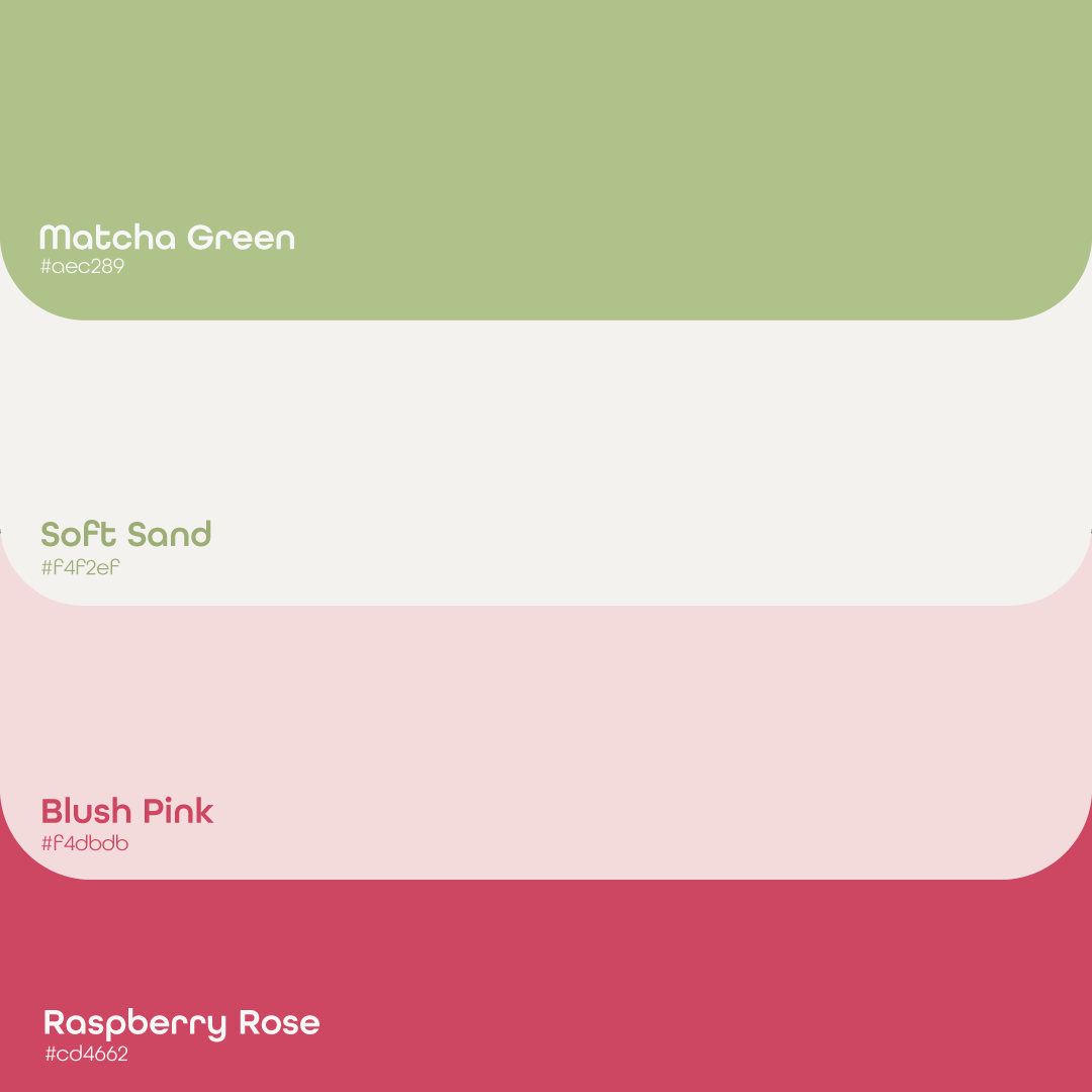 Paleta de cores da identidade Hinami